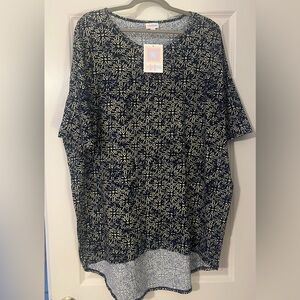 LuLaRoe Blue and White Top Irma Style